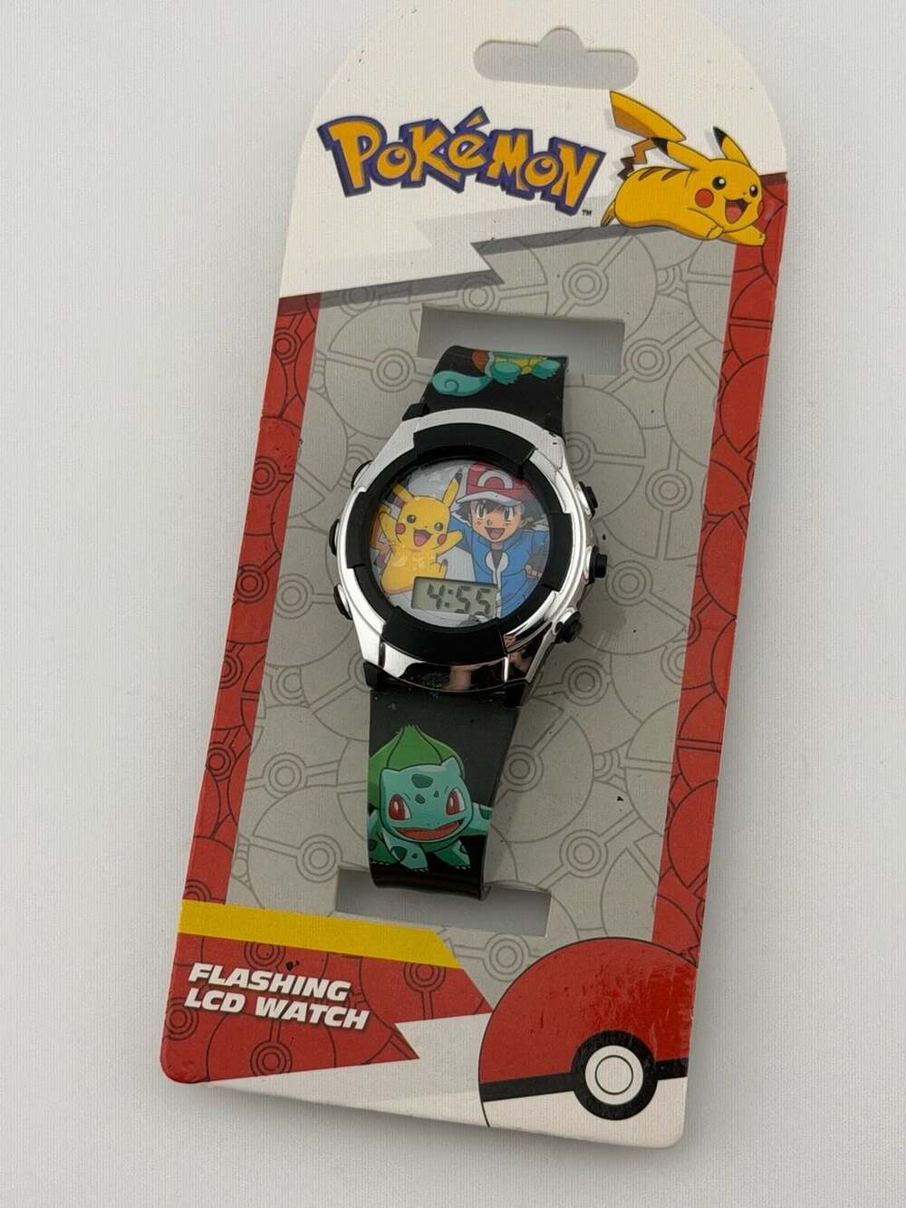 BOGO!-Accutime Pokémon Digital LCD Watch Flashing Lights Pikachu and Ash Design